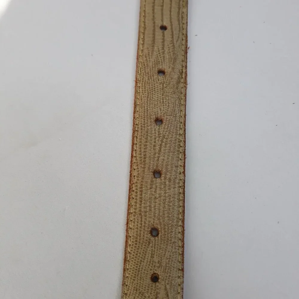 Cipriani Tan Lizard Grain Leather Belt Sz L
